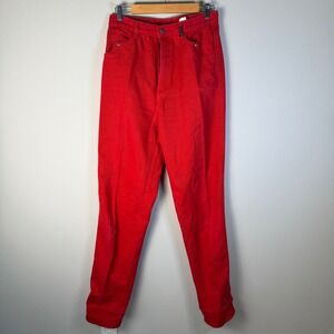 VTG Rocky Mountain Clothing Co Jeans Womens 11/12 Red High Waist‎ Tapered Leg